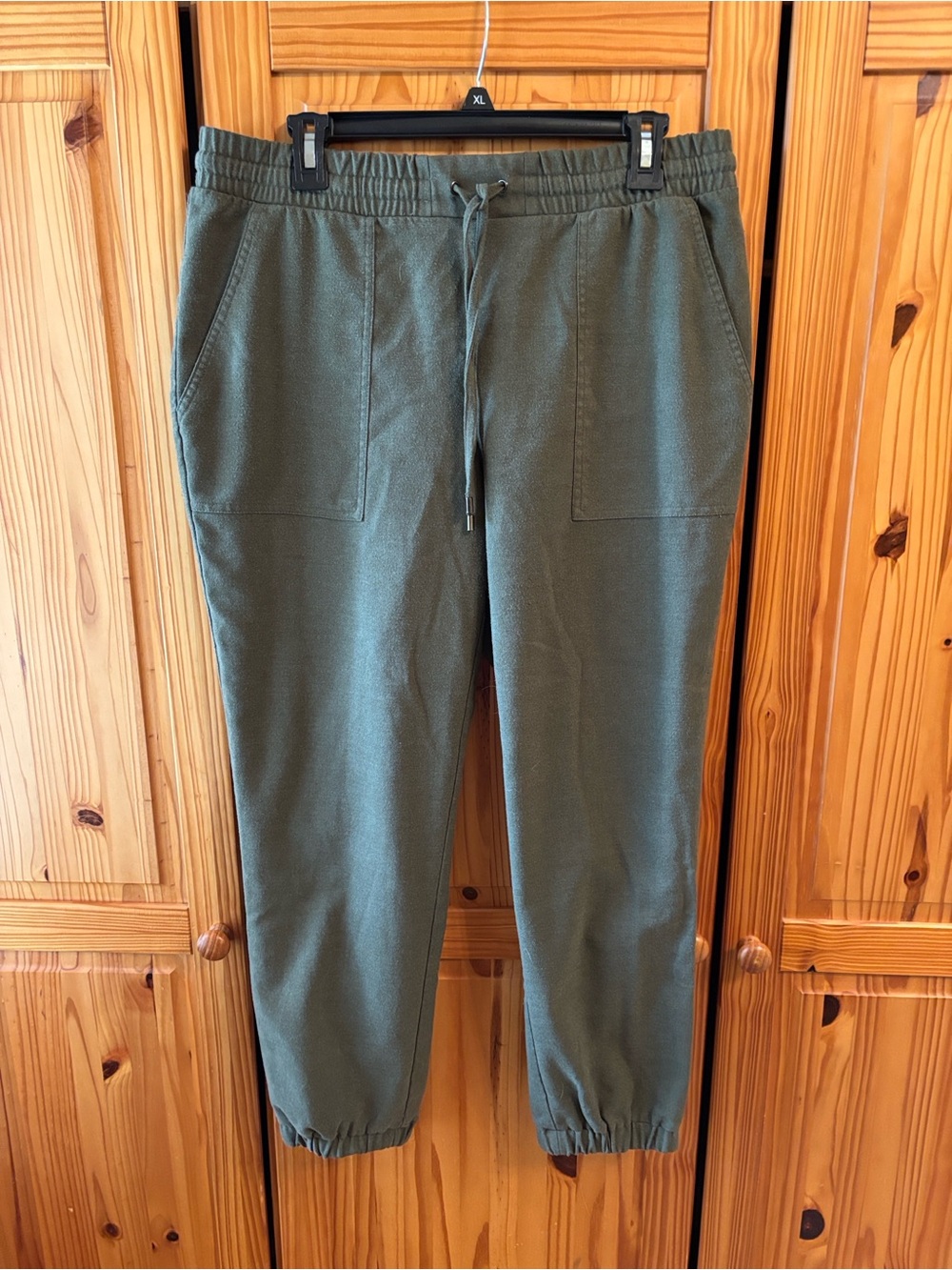 Women’s Olive Green Drawstring Jogger Pants. Perfect for lounging!